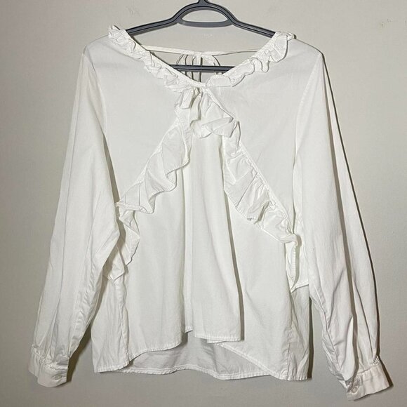 Pixie Market Ruffle Lace White Blouse - Picture 6 of 8